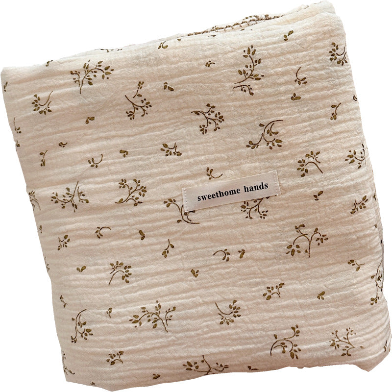 Unisex Cozy Muslin Blanket with Delicate Flower Pattern Stornfield