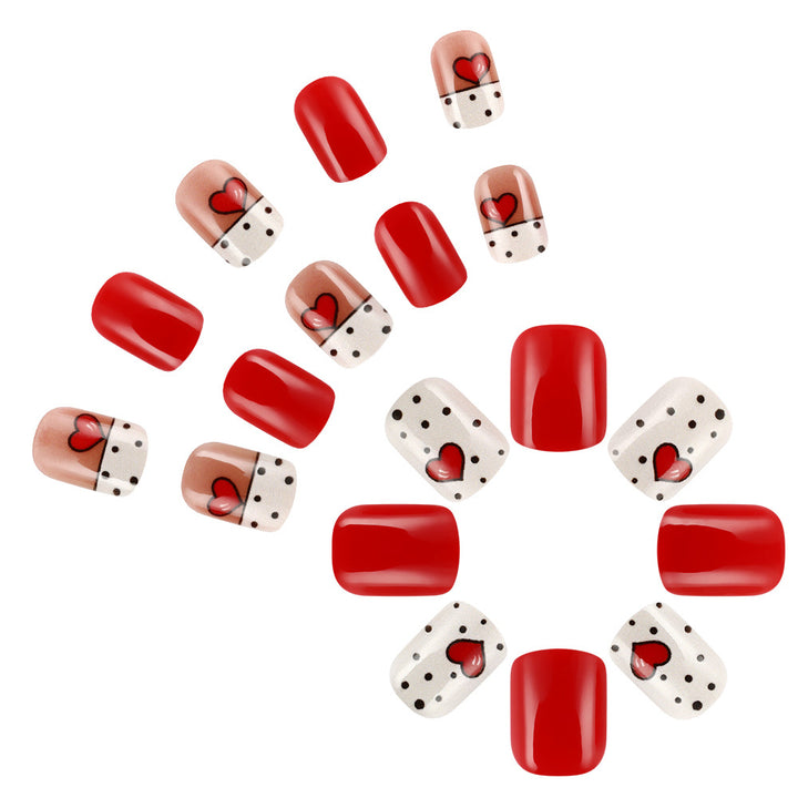 Heart-Embellished Press-On Nail Set Stornfield 1787543006