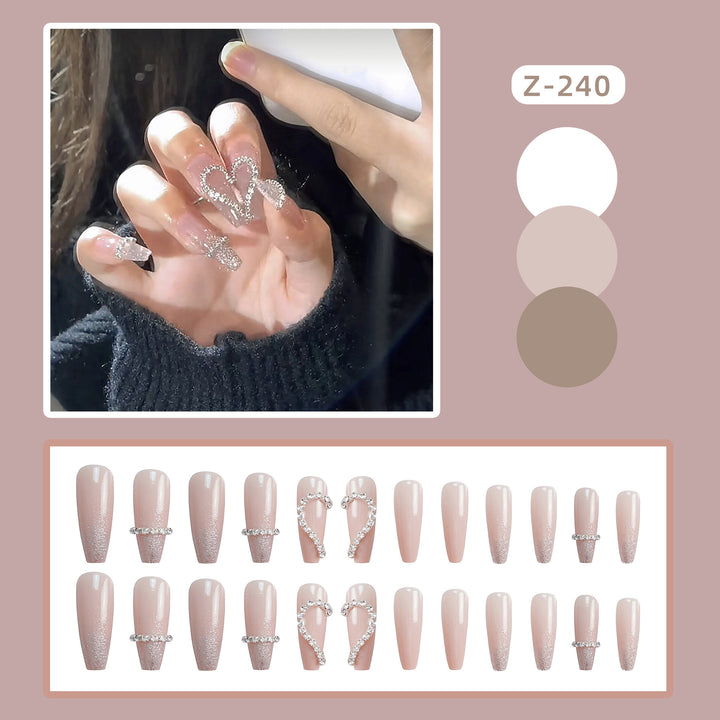 Rhinestone-Embellished Press-On Nail Art Set Stornfield 1790727345