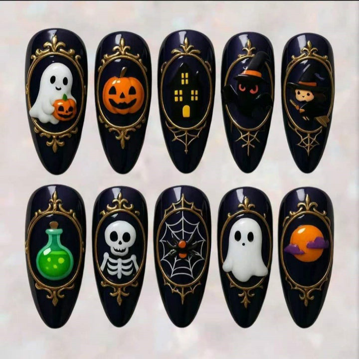 Decorative Themed Press-On Nail Set Stornfield