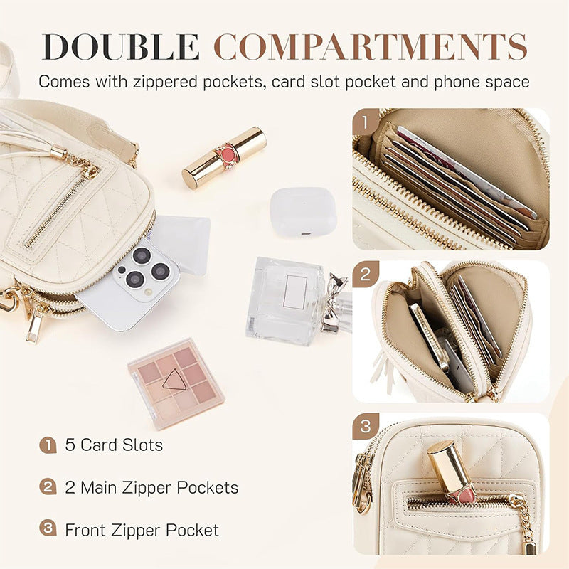 Stylish shoulder bag with quilted design and Stornfield pendant