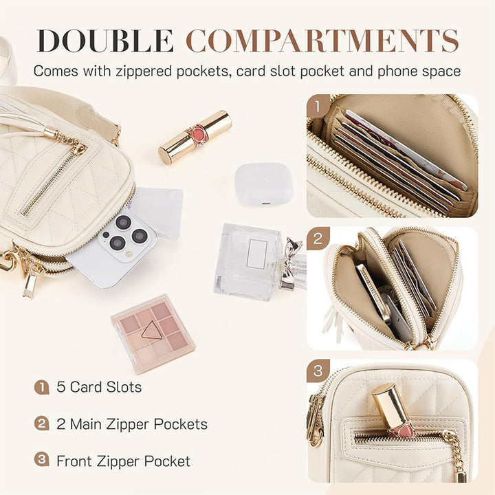 Stylish shoulder bag with quilted design and Stornfield pendant