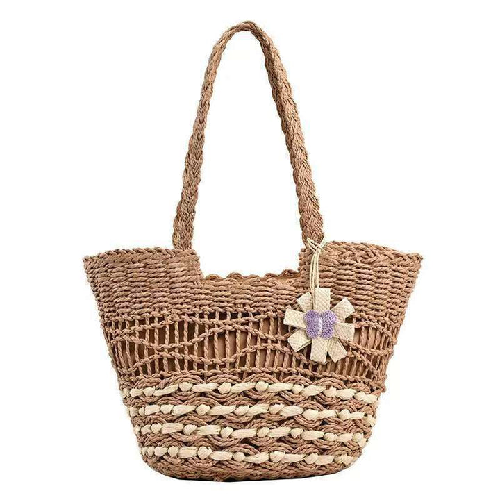 Braided shopping bag with decorative elements Stornfield