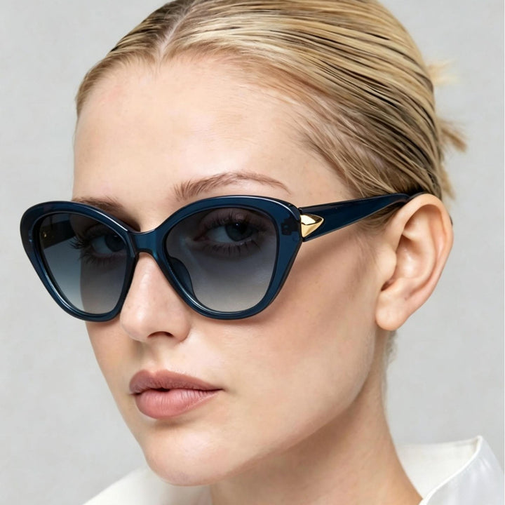 Stylish Cat-Eye Sunglasses with Elegant Gold Detail Stornfield