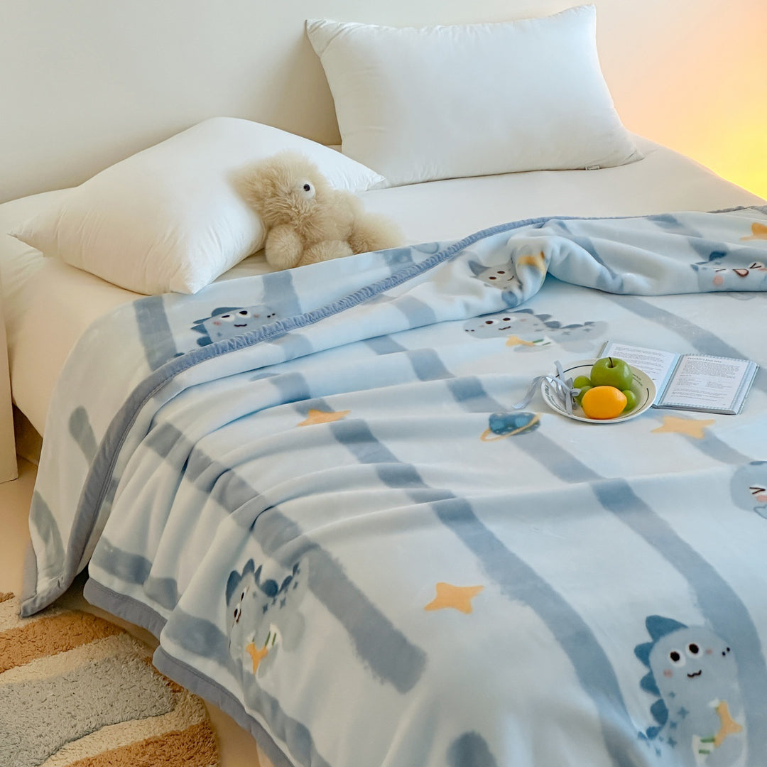 Plush Microfiber Cartoon Bear Fleece Throw Blanket