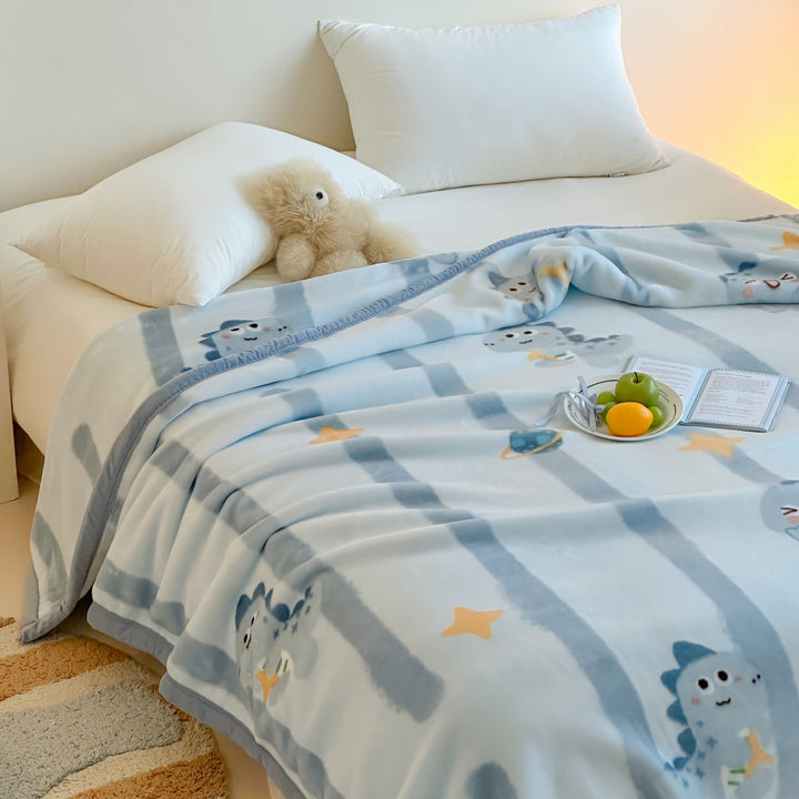 Plush Microfiber Cartoon Bear Fleece Throw Blanket