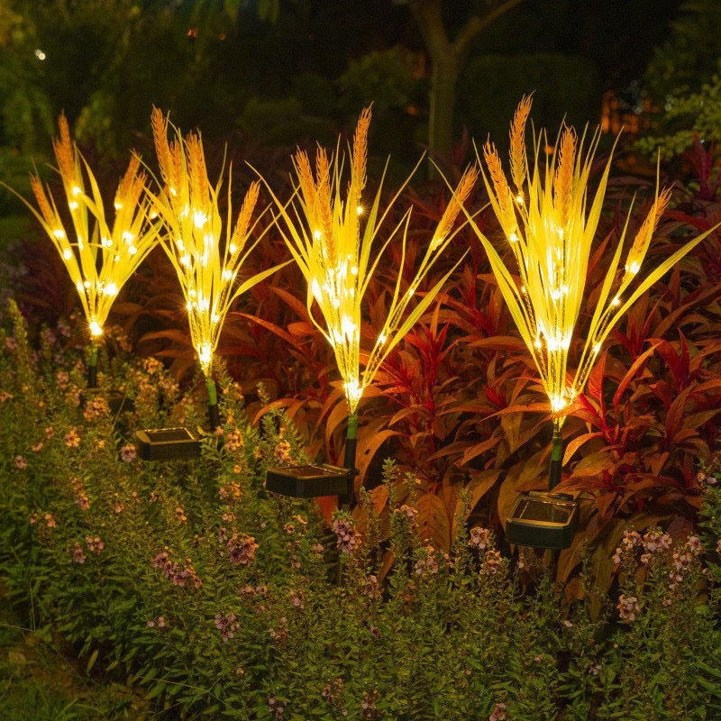 LED Illuminated Realistic Wheat Grass Garden Stake Lights Decorative Landscape Clusters Stornfield