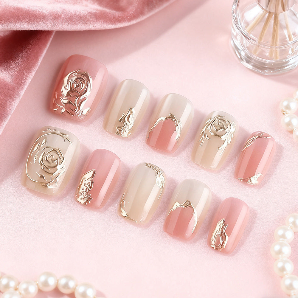 Elegant Floral Press-On Nail Art Set Stornfield