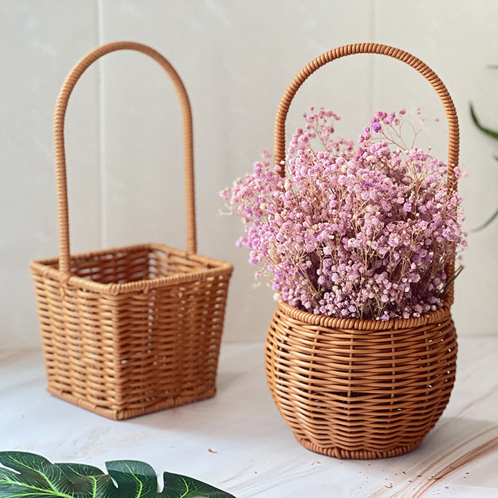 Handcrafted Wicker Storage Basket with Handle Stornfield