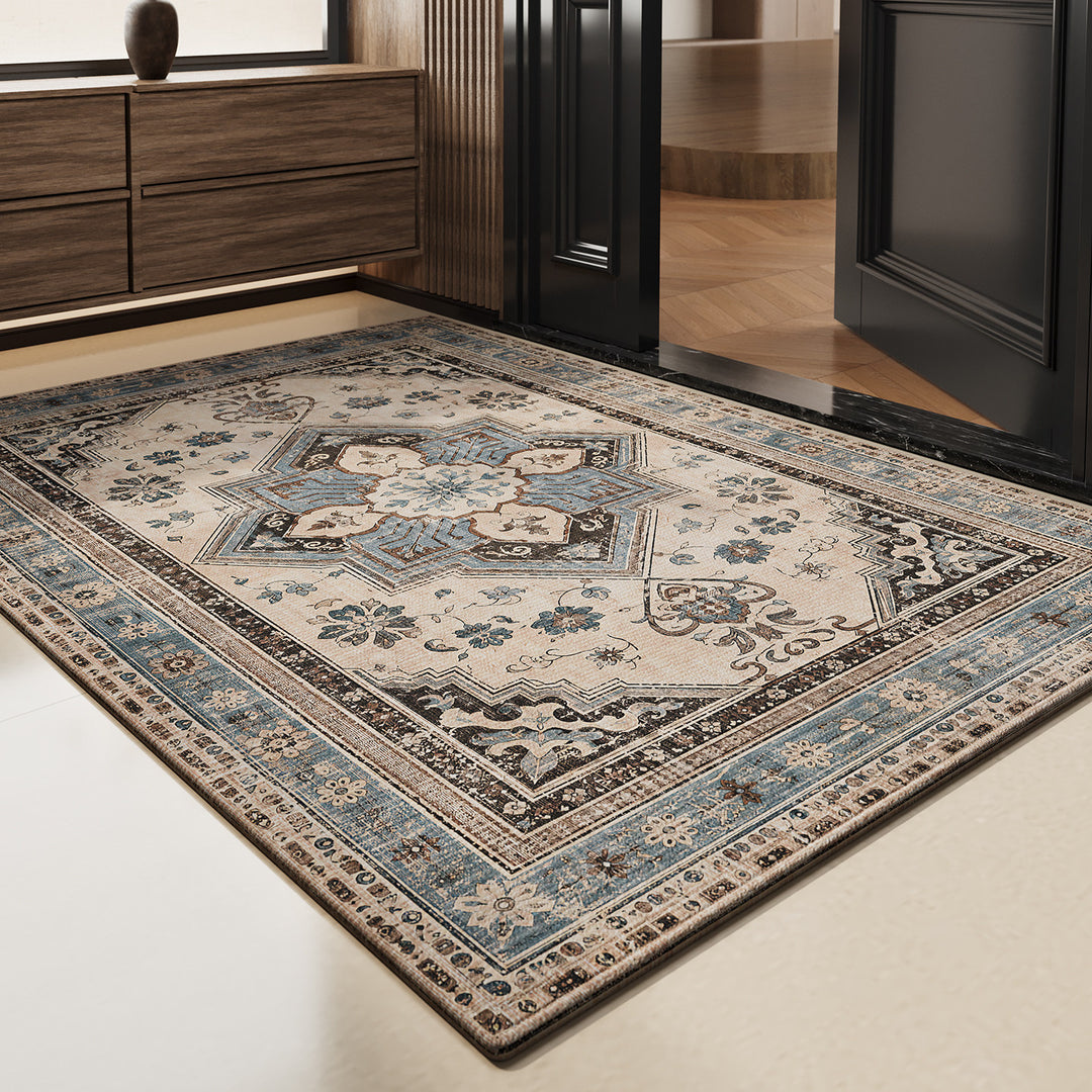 Vintage Floral Design Area Rug