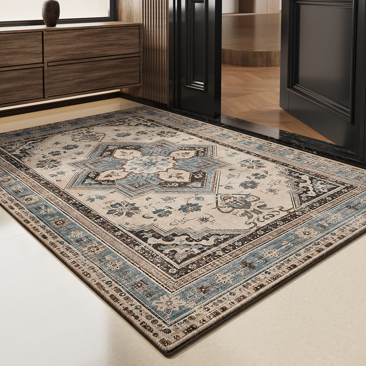 Vintage Floral Design Area Rug