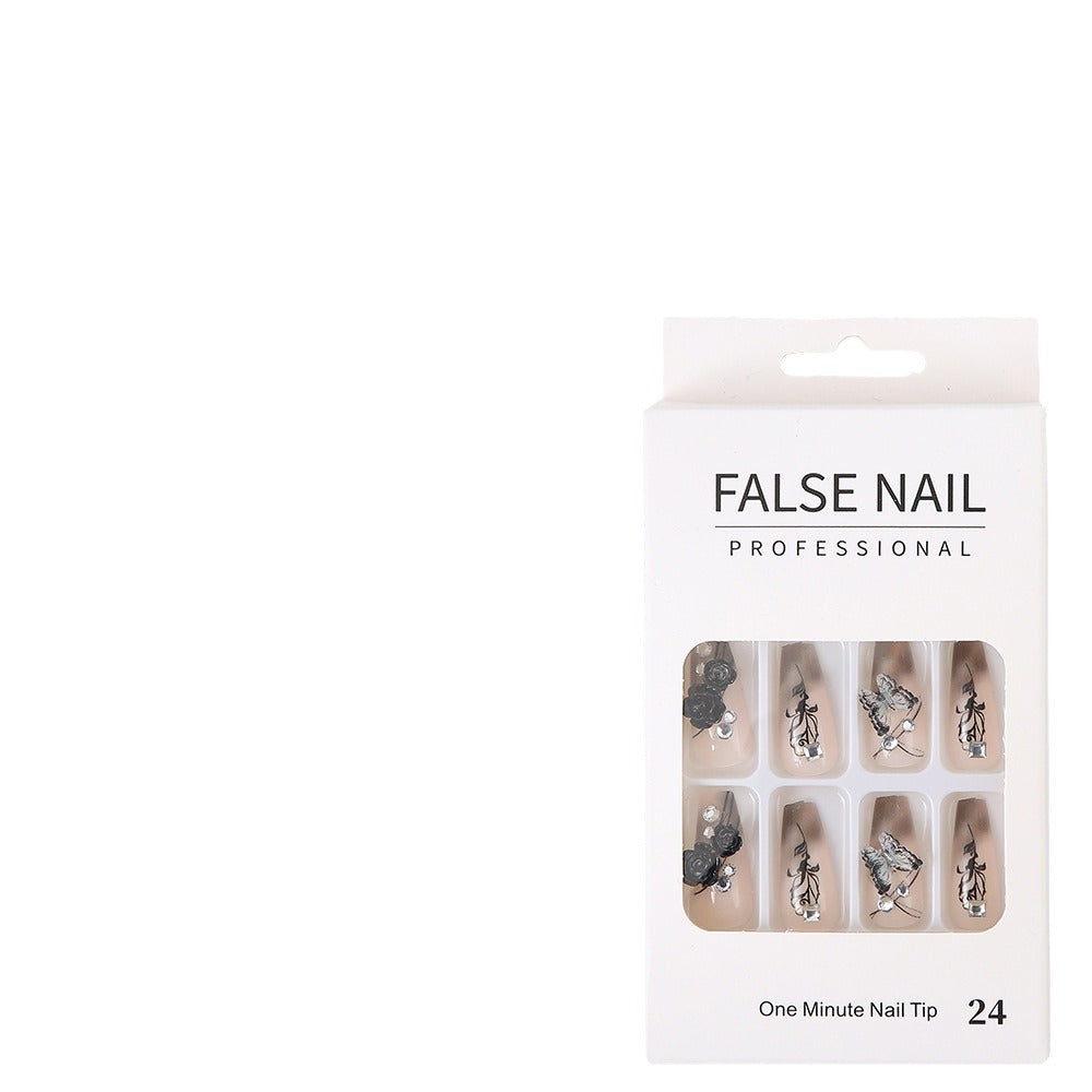 Decorative Press-On Nail Set with 3D Accents Stornfield