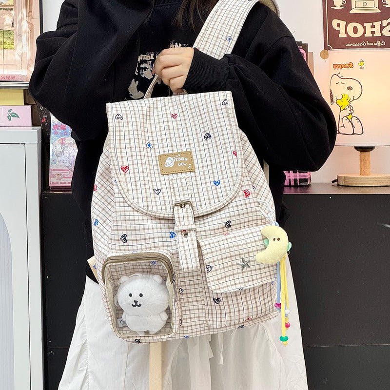 Heart-Printed Casual Backpack Stornfield