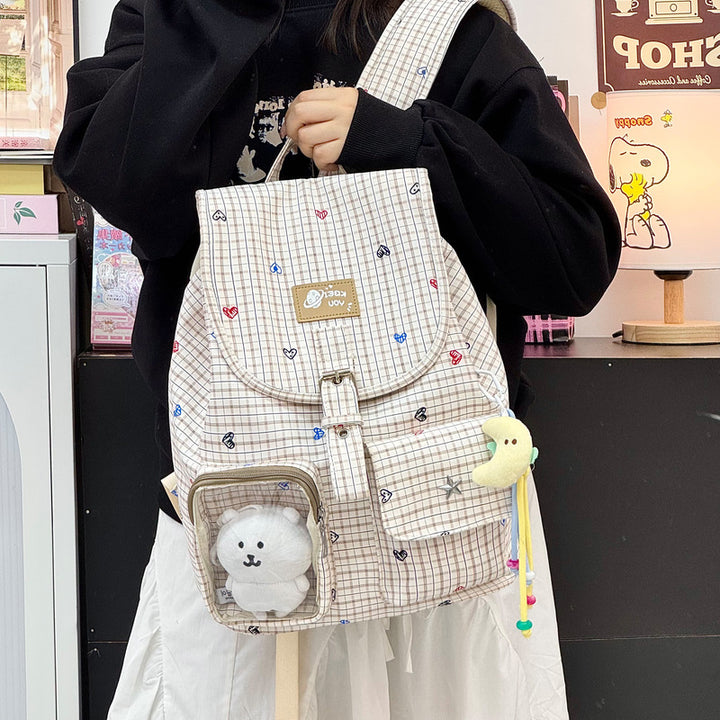Heart-Printed Casual Backpack Stornfield