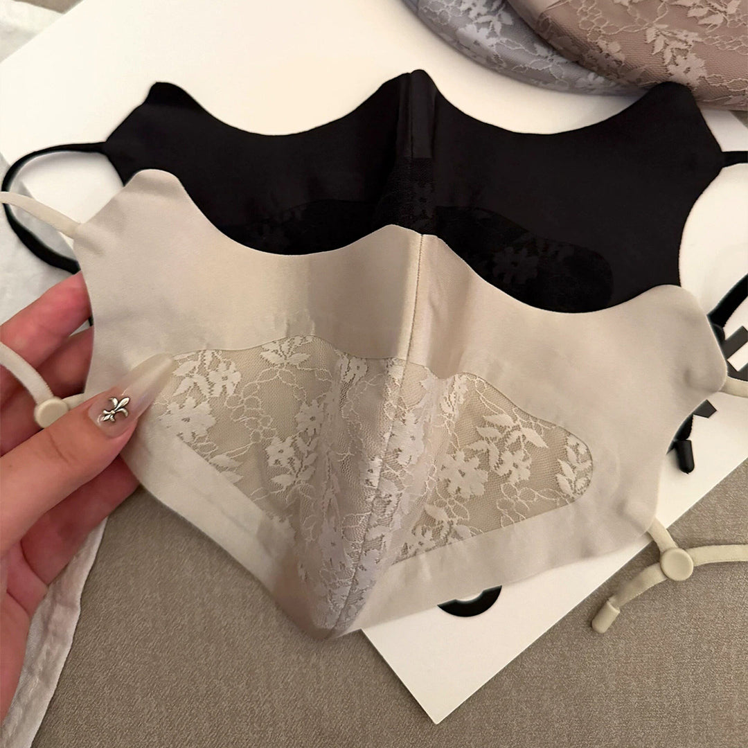 Lace-Panel Breathable Reusable Face Mask with Adjustable Ear Loops Stornfield