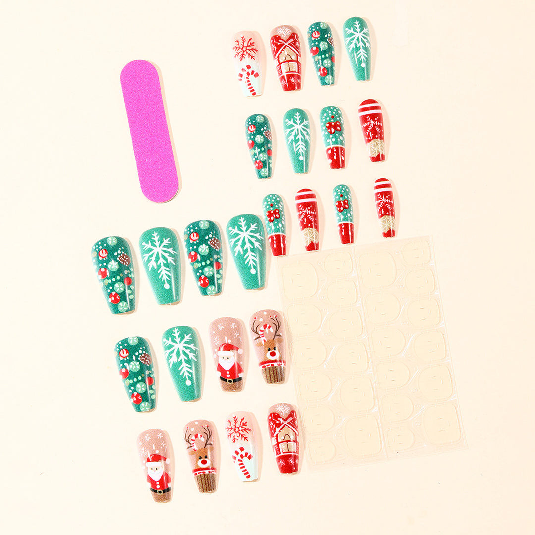 Festive Christmas-Themed 3D Nail Art Extensions Stornfield