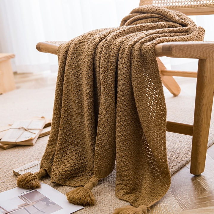 Textured Knit Throw Blanket