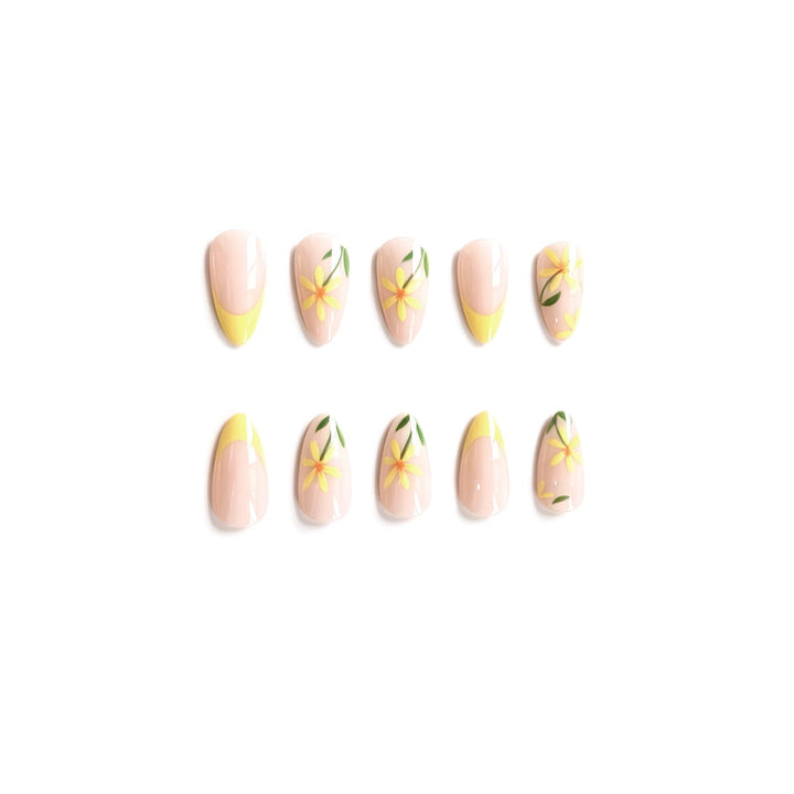 Floral French Tip Nail Art Stornfield