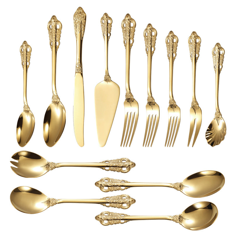 Elegant fish fork with artistic handle design Stornfield