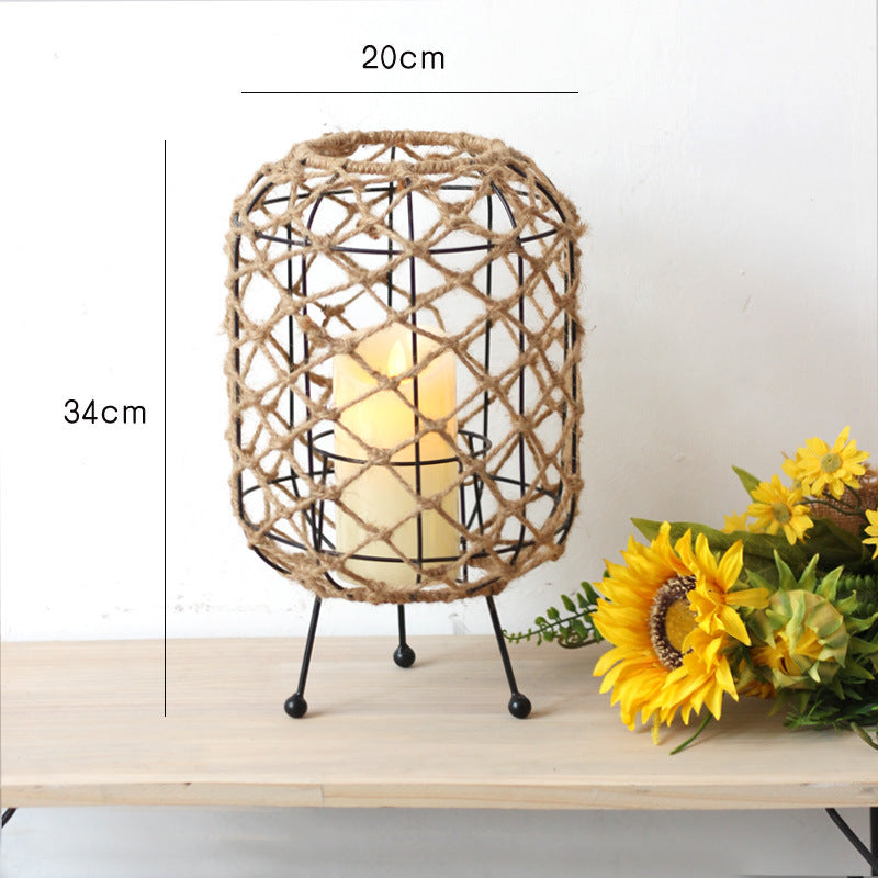 Decorative basket with natural fiber design Stornfield