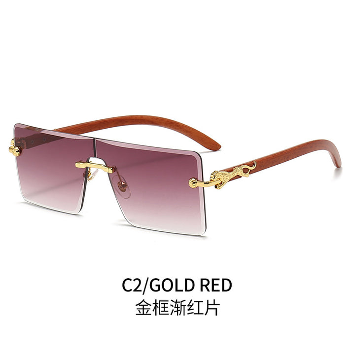 Women oversized fashionable sunglasses with luxurious wood and metal elements Stornfield