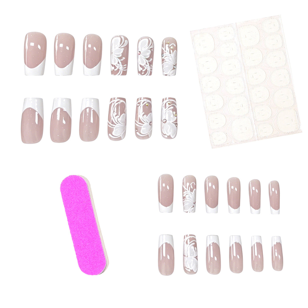 Elegant Floral Acrylic Nail Art Stornfield