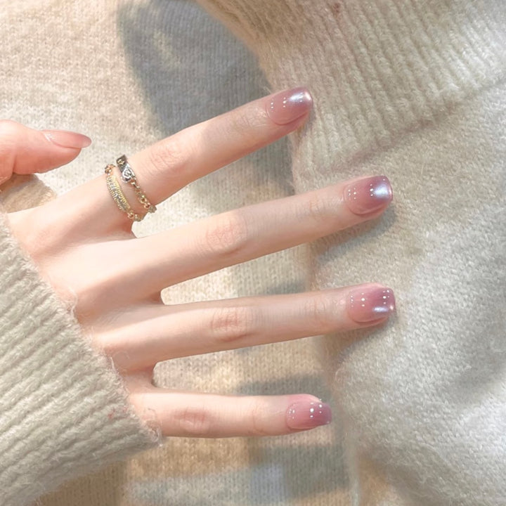 Glossy Press-On Nail Set with Elegant Ombre Effect Stornfield