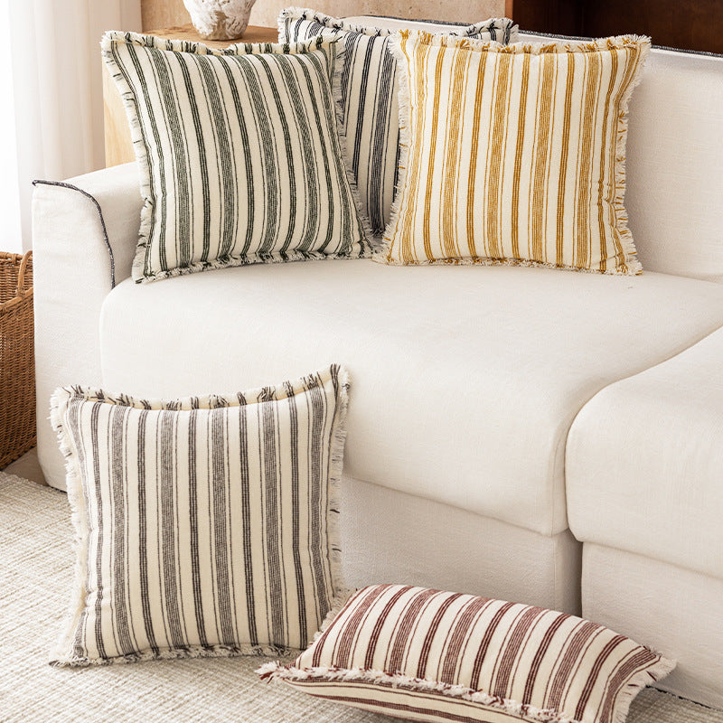 Textured Striped Throw Pillow