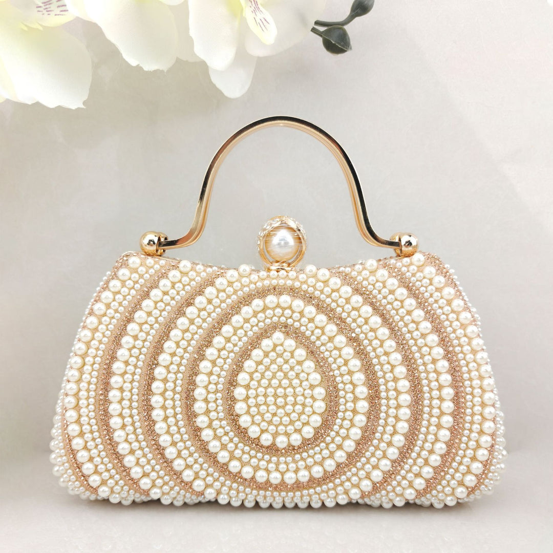 Elegant Pearl Beaded Evening Handbag