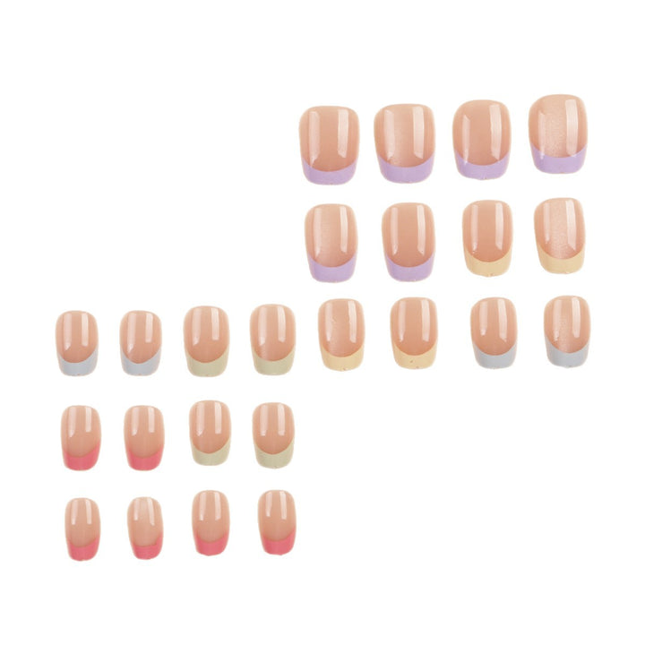 Artistic Colorful French Tip Press-On Nail Set Stornfield
