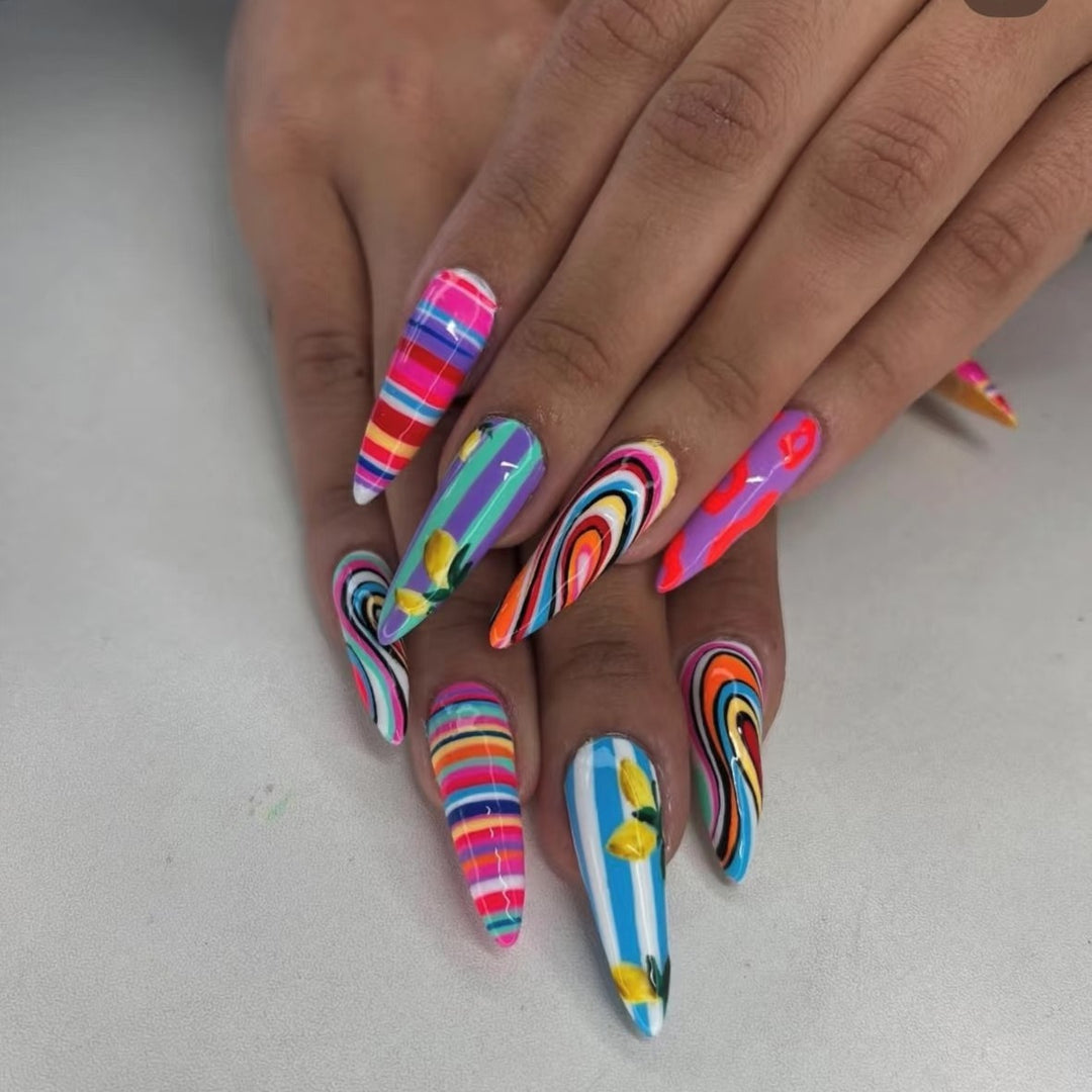Creative Art Nails with Colorful Design Stornfield
