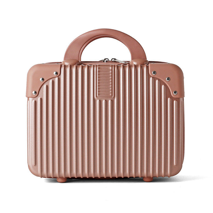 hard-shell travel cosmetic case with double-zip closure top handle and protective feet Stornfield