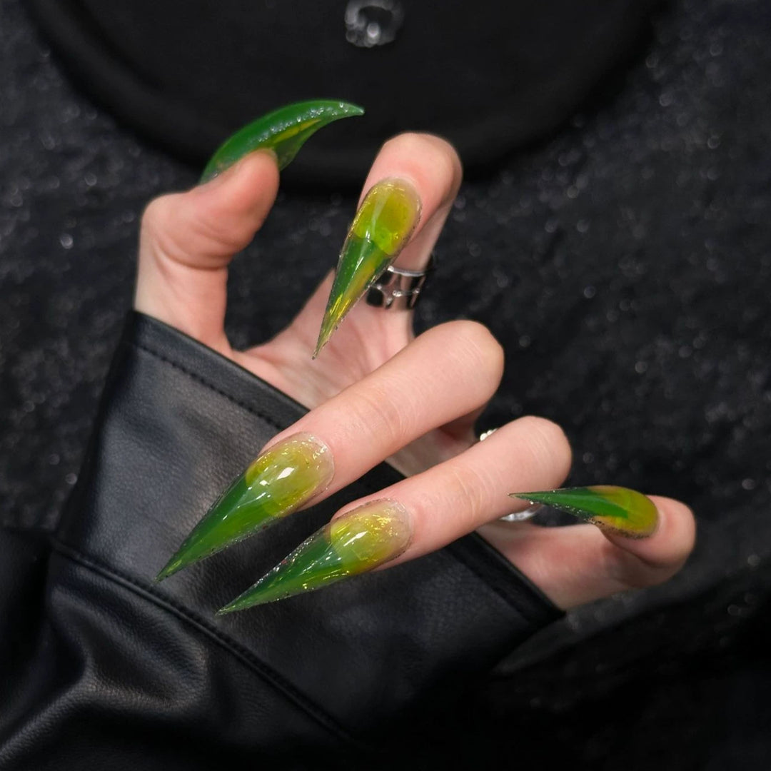 Stiletto Press-On Nail Enhancements with Ombre Effect