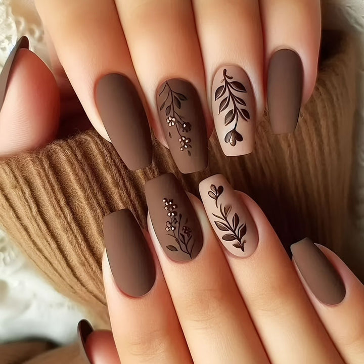 Floral Art Acrylic Nail Set Stornfield
