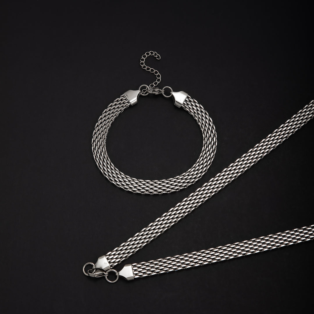 Textured Woven Chain Jewelry Set Stornfield
