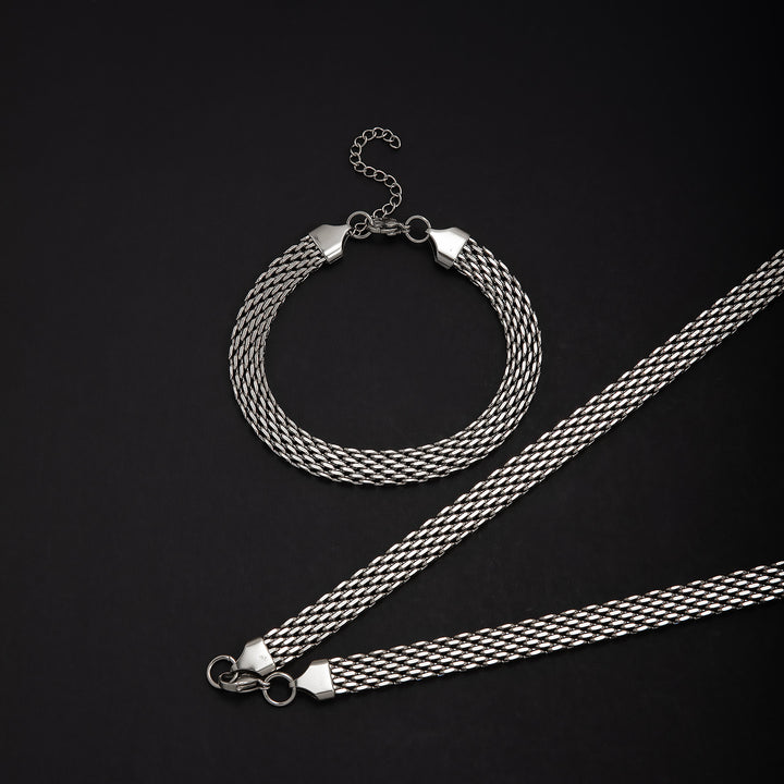 Textured Woven Chain Jewelry Set Stornfield