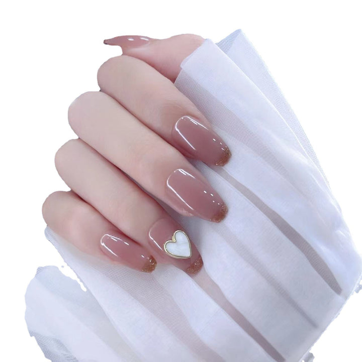 Decorative Press-On Nail Set with Heart Design Stornfield
