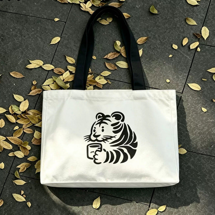 Canvas Tote Bag with Graphic Print