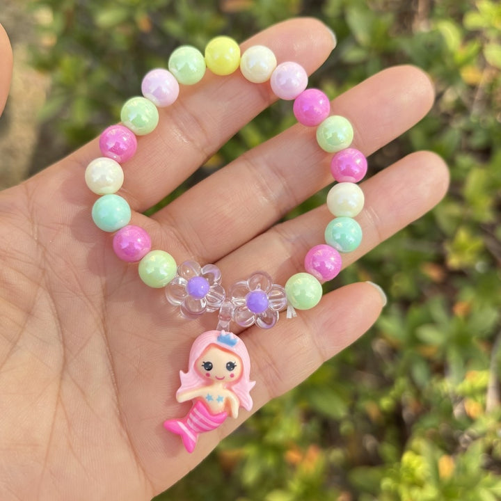 Colorful bracelet with flower charms Stornfield