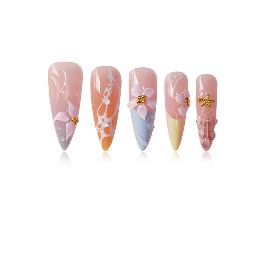 Premium Floral Art Press-On Nails Stornfield