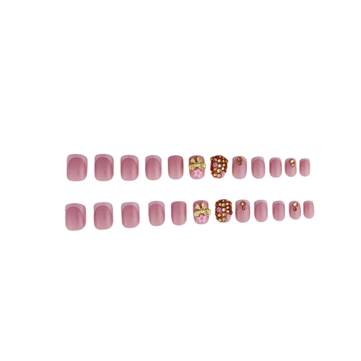 Glamorous Rhinestone and Floral Nail Art Stornfield