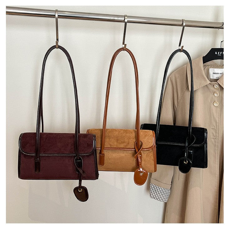 Suede Handheld Satchel