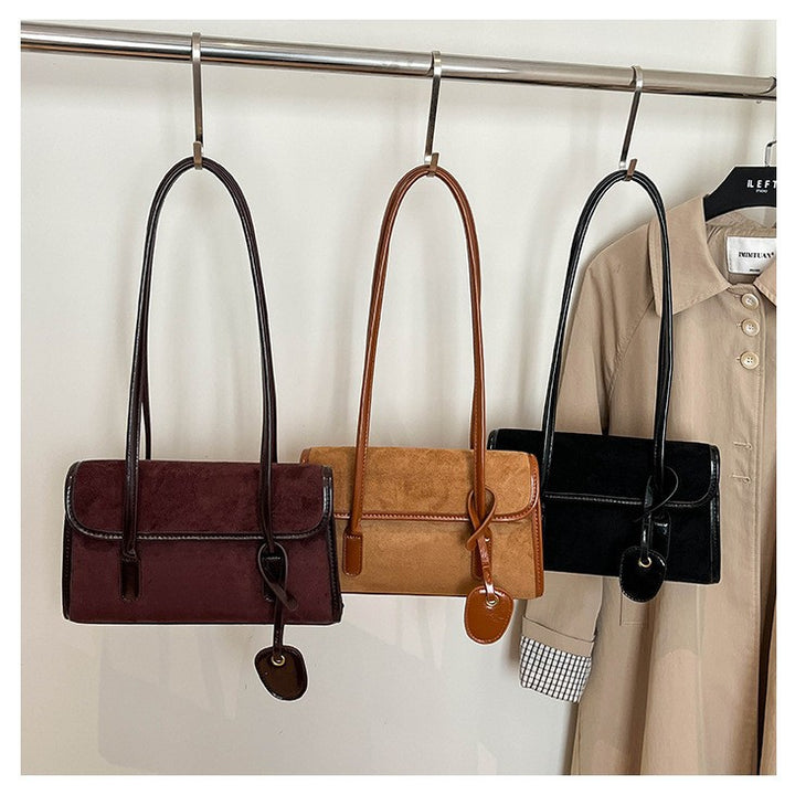 Suede Handheld Satchel