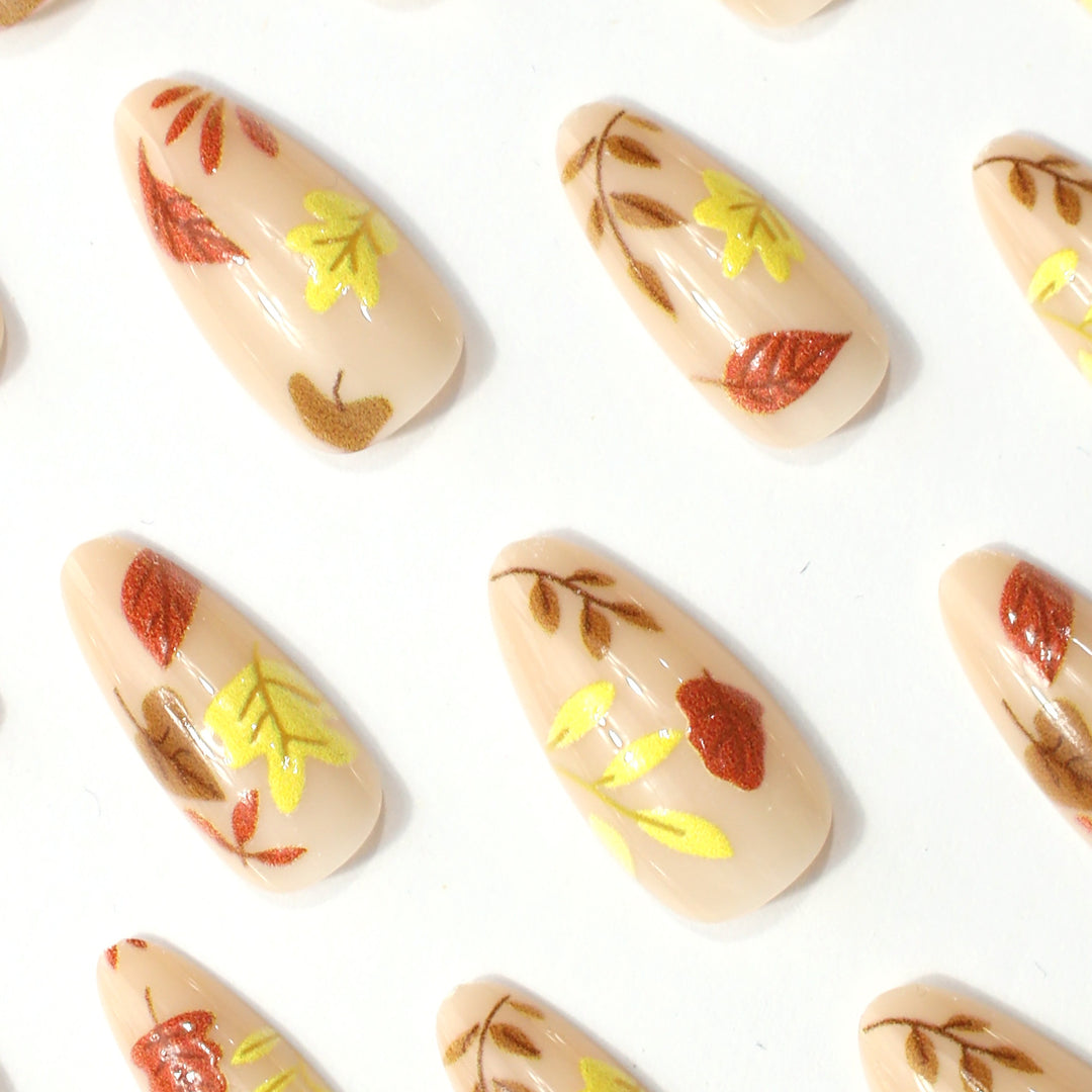 Autumn-Themed Decorative Press-On Nail Enhancements Stornfield