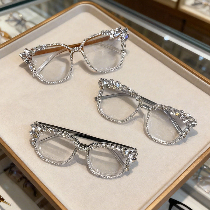 Glamorous Rhinestone-Embellished Cat-Eye Sunglasses Stornfield