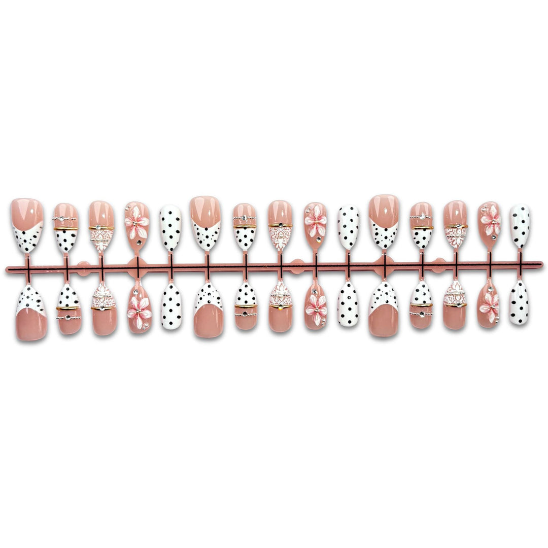 Creative Floral-Embellished Press-On Nails
