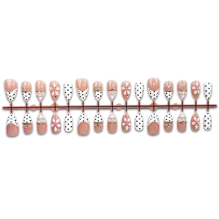 Creative Floral-Embellished Press-On Nails