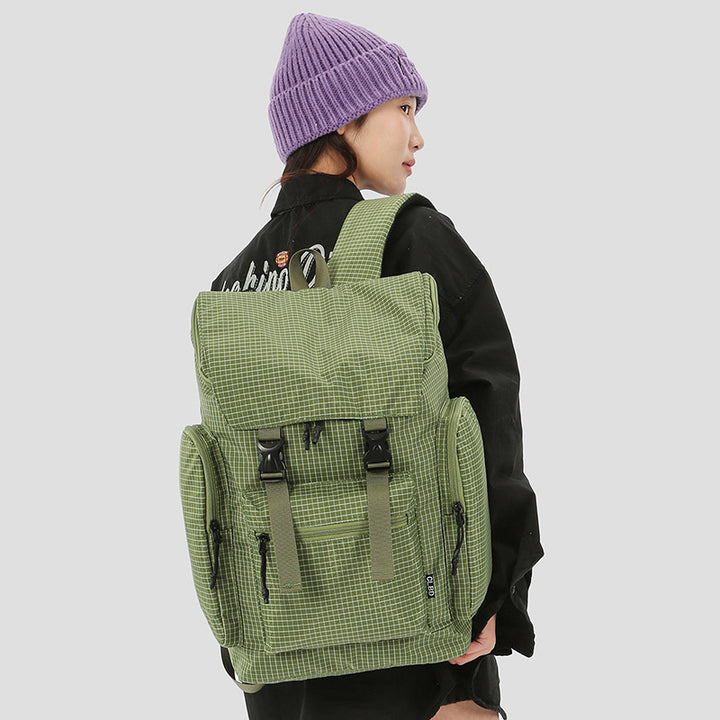 Versatile Multi-Functional Grid Pattern Backpack Stornfield