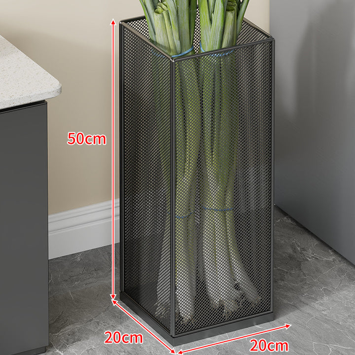 Vertical Metal Produce Storage Tower with Detachable Side Basket