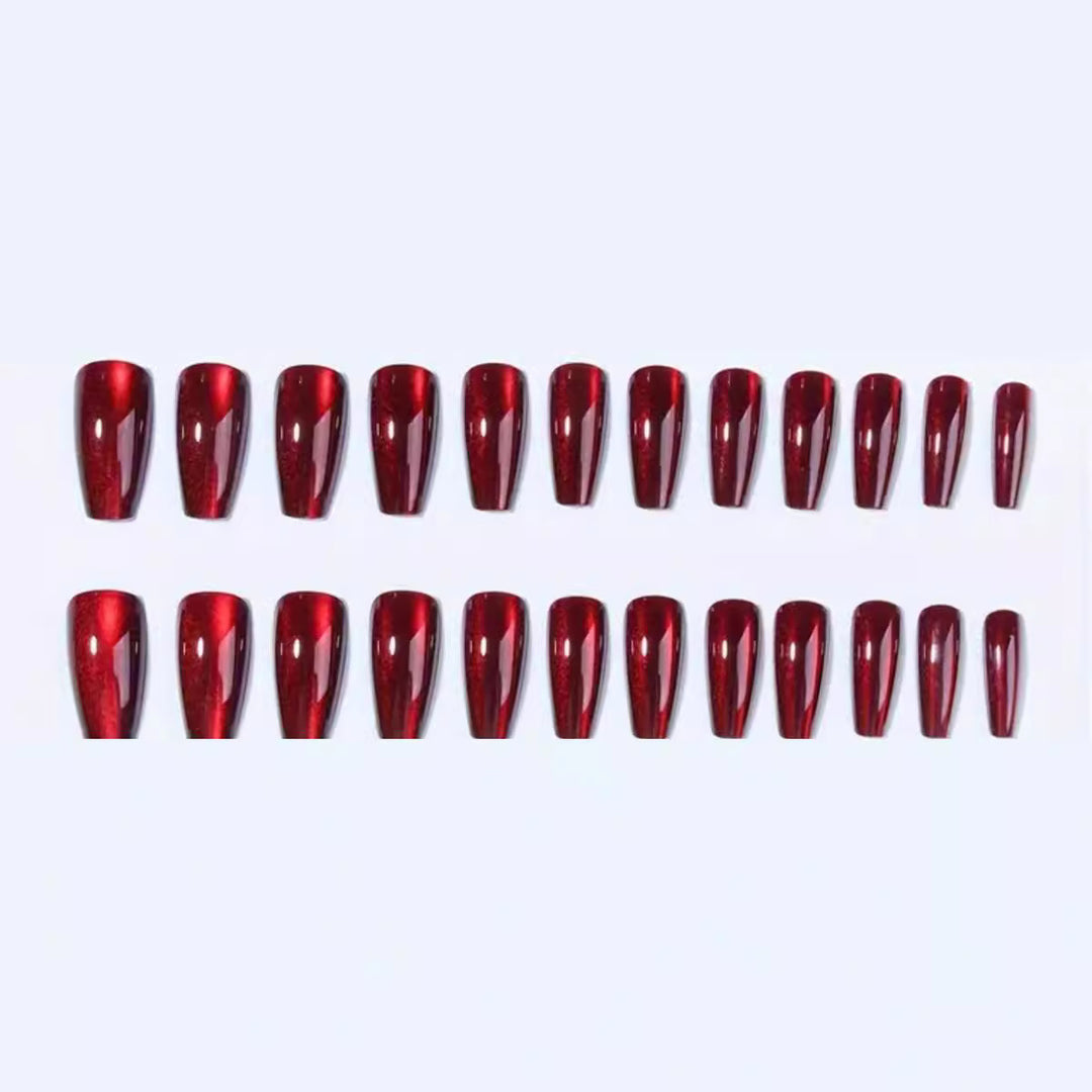 High-Gloss Almond-Shaped Press-On Nail Set Stornfield